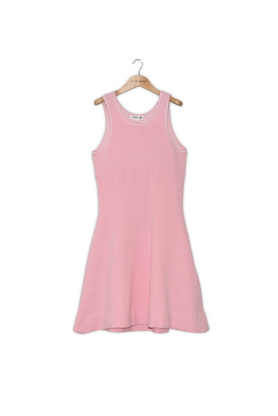 NEW VICTORIA BECKHAM women's boucle double face dress in orchid